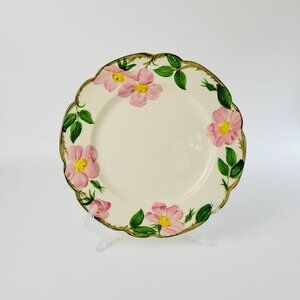 Franciscan Desert Rose DINNER Plate c.1949-53 Pink Floral Hand Painted Embossed